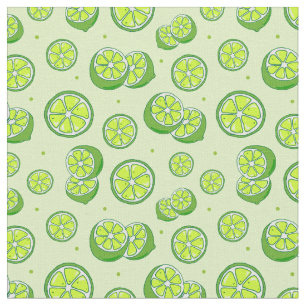 Tecido Impressão de Fruta Verde Funky com fatias de Verão
