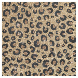 Tecido Impressão de Leopardo Negro brilhante Dourado Ele