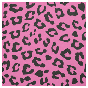 Tecido Impressão de Leopardo Rosa e Preto