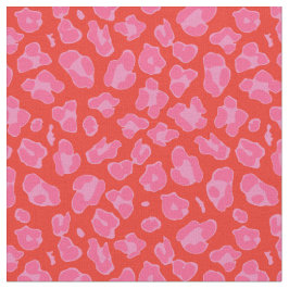 Tecido Impressão de Leopardo Rosa e Vermelho