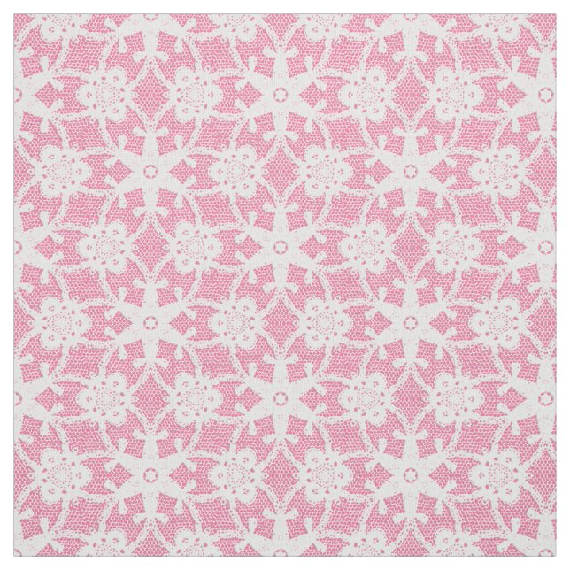 Tecido Impressão de local antigo - branco e rosa (Modelo)