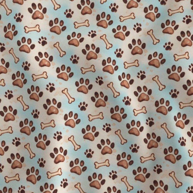 Tecido Impressão de Pata de Cachorro em Aquarela Fofa (Criador carregado)