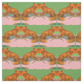 Tecido impressão de raposa bonita