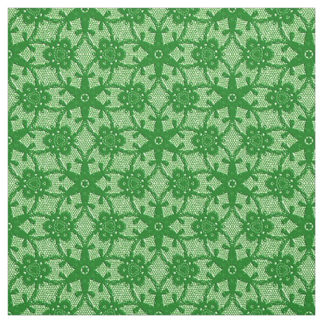 Tecido Impressão de renda antiga - esmeralda e verde limã (Modelo)