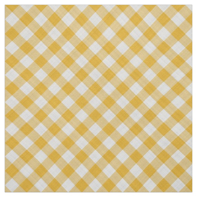 Tecido Impressão de Xadrezes com Gingham Amarelo Saffron (Modelo)