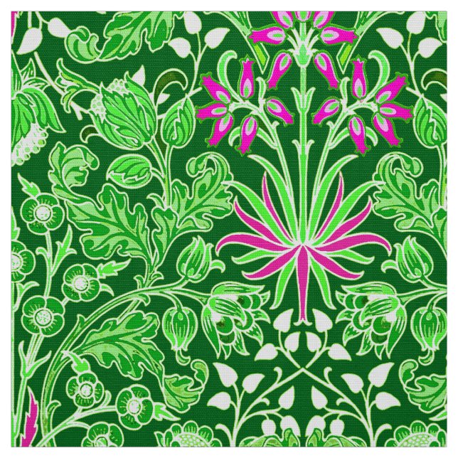 Tecido Impressão do jacinto de William Morris, verde (Modelo)