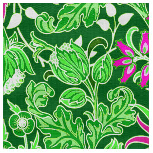 Tecido Impressão do jacinto de William Morris, verde