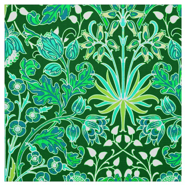 Tecido Impressão do jacinto de William Morris, verde (Modelo)