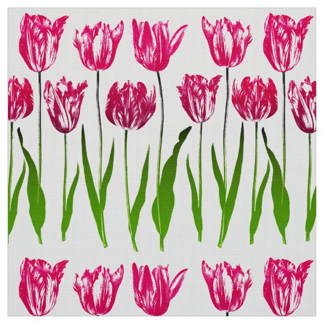 Tecido Impressão do jardim da tulipa em cor-de-rosa e (Modelo)