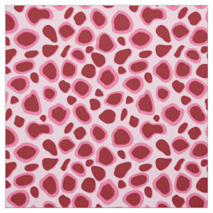 Tecido Impressão do leopardo - Borgonha e rosa