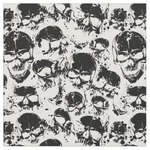 Tecido impressão dos crânios do grunge