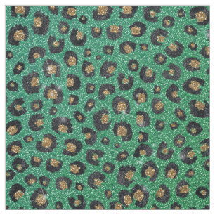 Tecido Impressão Dourada de Leopardo Preto- brilhante El