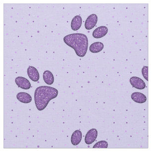 Tecido impressão em pata de gato cintilante - roxo