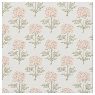 Tecido Impressão Floral de Peônia Bloco Vintage Cottage R