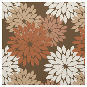 Tecido Impressão floral moderno do quimono, Brown escuro