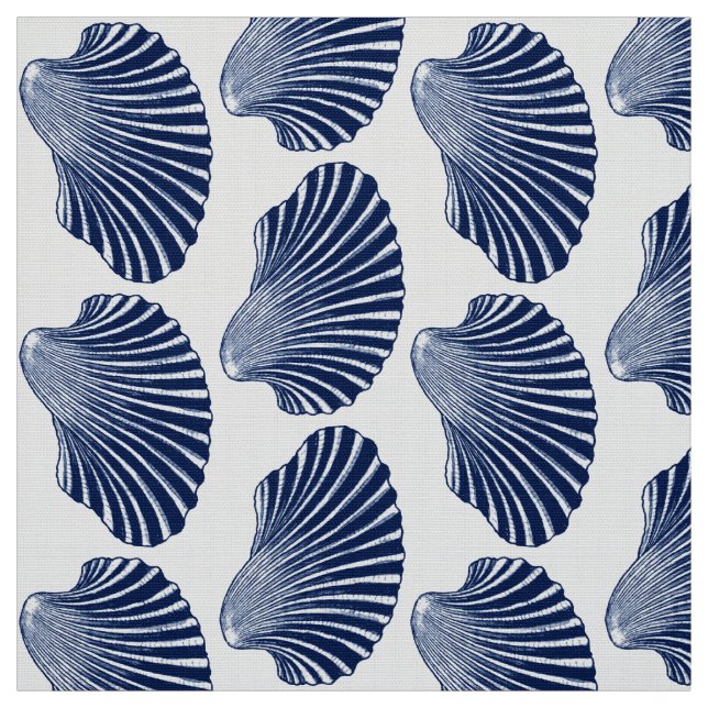 Tecido Impressão, Indigo e Branco da Shell Scallop (Modelo)