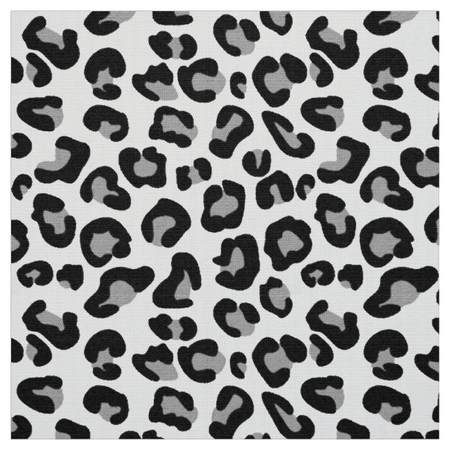 Tecido Impressão Leopardo em Preto e Branco com Cinza / C (Modelo)