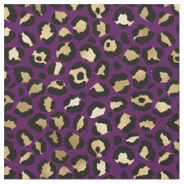 Tecido Impressão Leopardo Roxo e Dourada