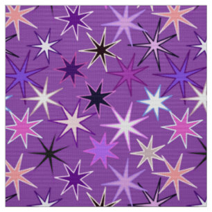 Tecido Impressão moderno de Starburst, roxo violeta e
