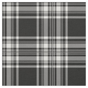 Tecido Impressão preto e branco real do Tartan de Stewar