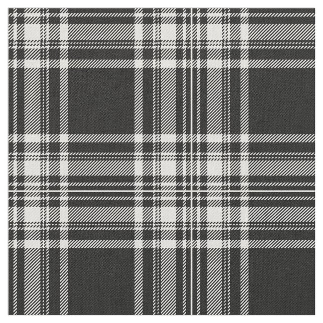 Tecido Impressão preto e branco real do Tartan de Stewart (Detalhe)