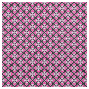 Tecido Impressão quimono floral, cor-de-rosa fuchsia e pr
