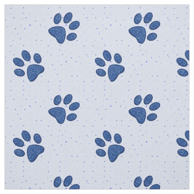 Tecido impressão sparkling da pata do gato - azul (Modelo)