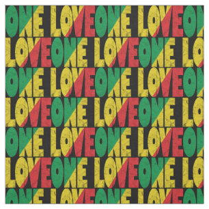 Tecido Impressão Tipográfica One Love Rasta Reggae