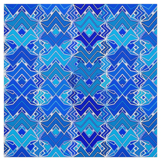 Tecido Impressão tribal do Batik, cobalto e azul Cerulean (Modelo)