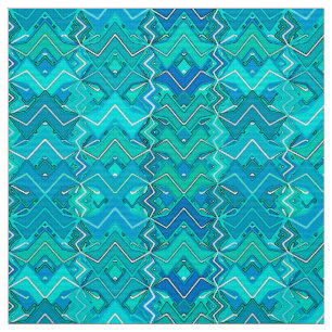 Tecido Impressão, turquesa, Aqua e Seafoam tribais do
