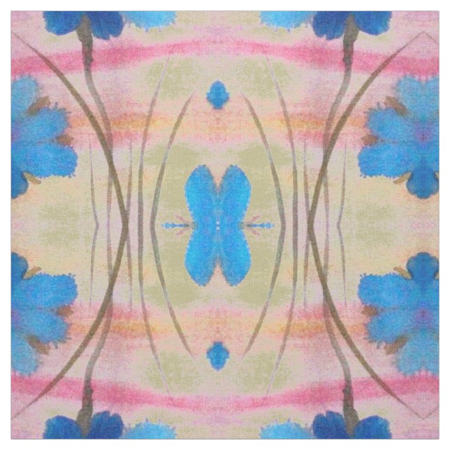 Tecido Impressão verde azul e rosa (Modelo)