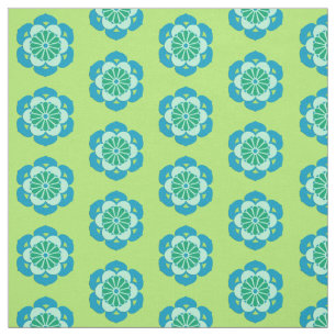 Tecido Impressão, Verde limão e azul claro da lente do ló