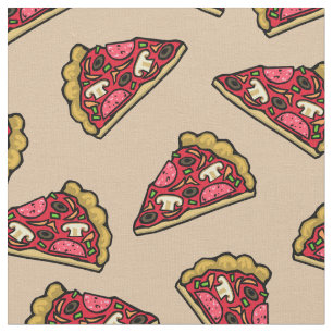 Tecido Impresso com Padrão de Fatias de Pizza por