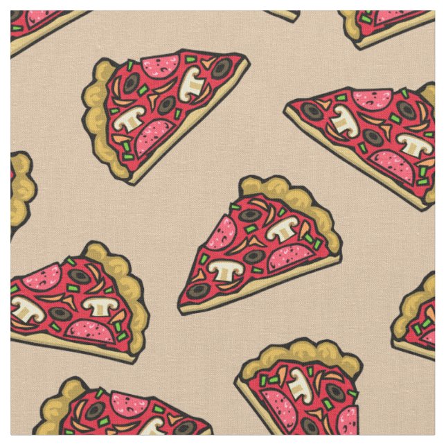 Tecido Impresso com Padrão de Fatias de Pizza por  (Detalhe)