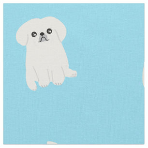 Tecido impresso Pekingese bonito do teste padrão