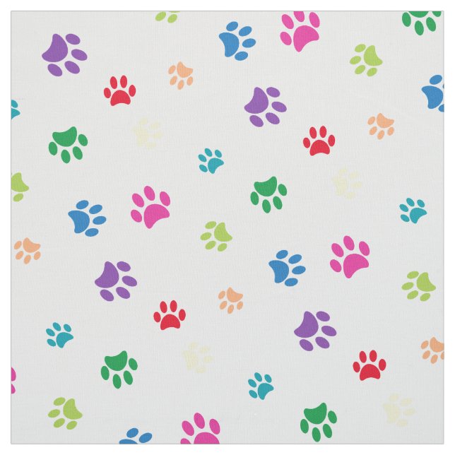 Tecido Impressões pintadas com arco-íris em branco (Modelo)