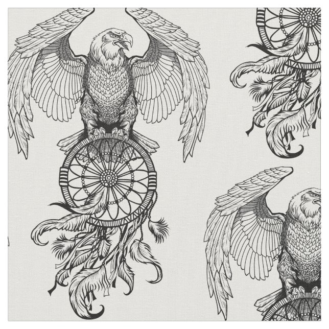 Tecido Indígenas americanos caçadores de sonhos (Detalhe)