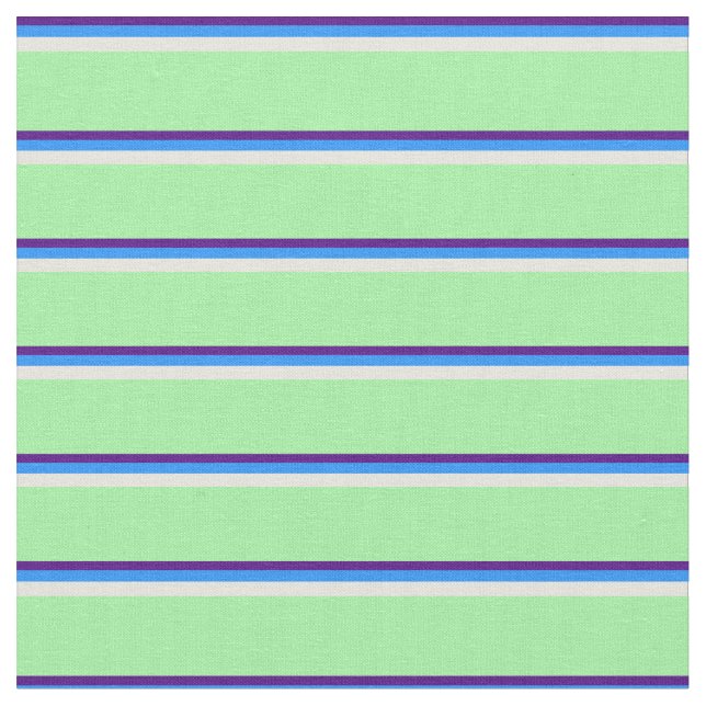 Tecido Índigo, azul, bege e padrão verde (Detalhe)