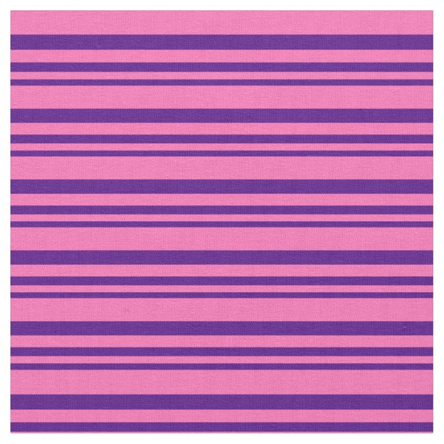 Tecido Indigo e Padrões Riscados Rosa Quente (Detalhe)