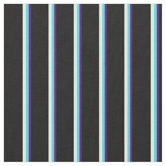 Tecido Indigo, Turquesa, Creme de Casa e Padrão Preto (Detalhe)
