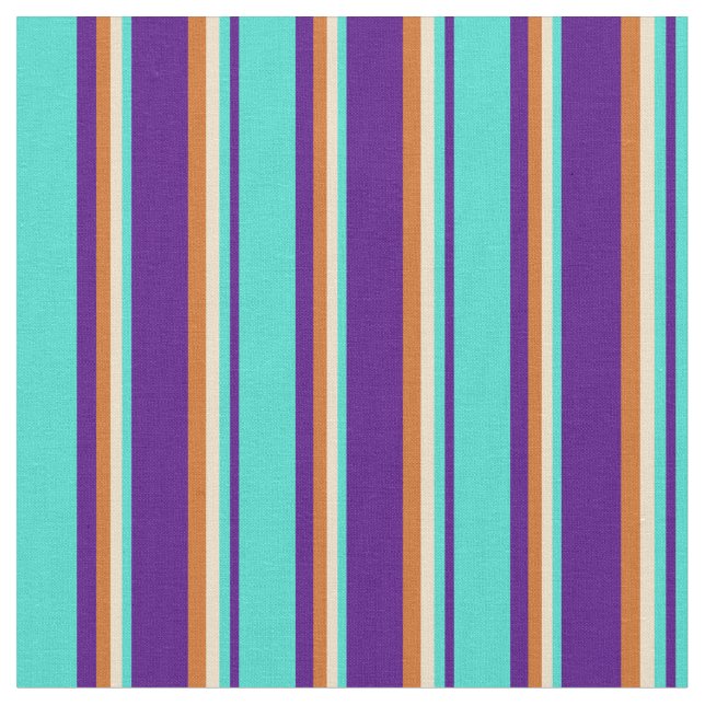 Tecido Indigo, Turquesa, Tan & Chocolate Lines (Detalhe)