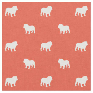 Tecido Inglês Bulldog Silhouettes Pattern Dog Lover