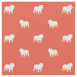 Tecido Inglês Bulldog Silhouettes Pattern Dog Lover