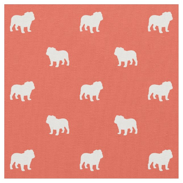 Tecido Inglês Bulldog Silhouettes Pattern Dog Lover (Detalhe)