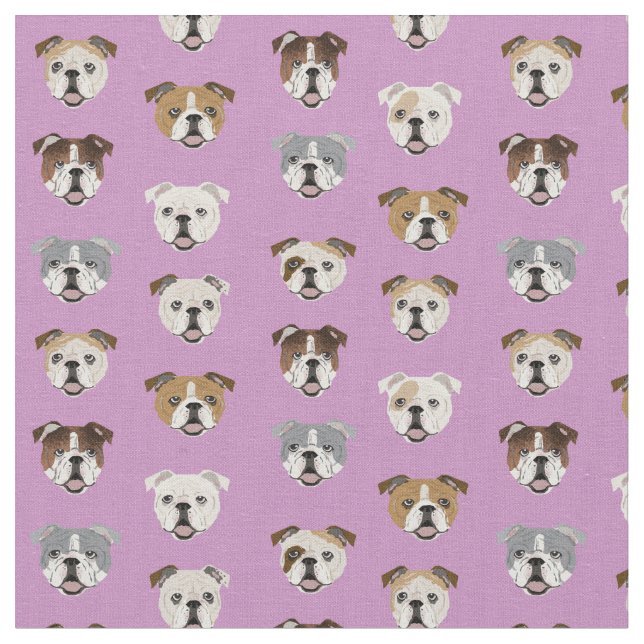 Tecido Inglês Bulldogs roxos roxos roxos roxos roxos rost (Detalhe)