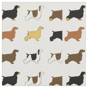 Tecido Inglês Cocker Spaniel de todas as cores silos