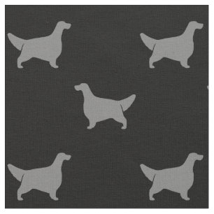 Tecido Inglês Setter Dog Silhouettes Padrão