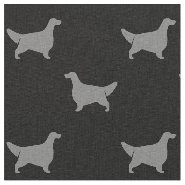 Tecido Inglês Setter Dog Silhouettes Padrão (Detalhe)