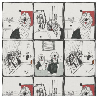 Tecido inglês velho do banheiro dos Sheepdogs