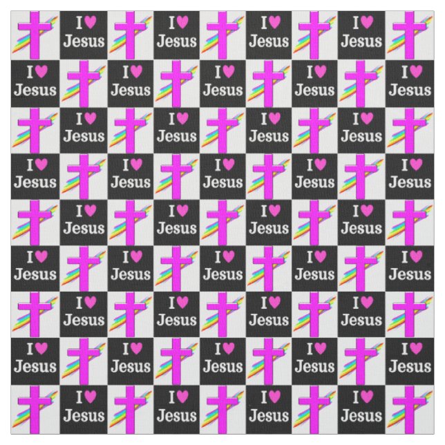 TECIDO INSPIRAÇÃO EU AMO JESUS CROSS E CHUMBO (Modelo)